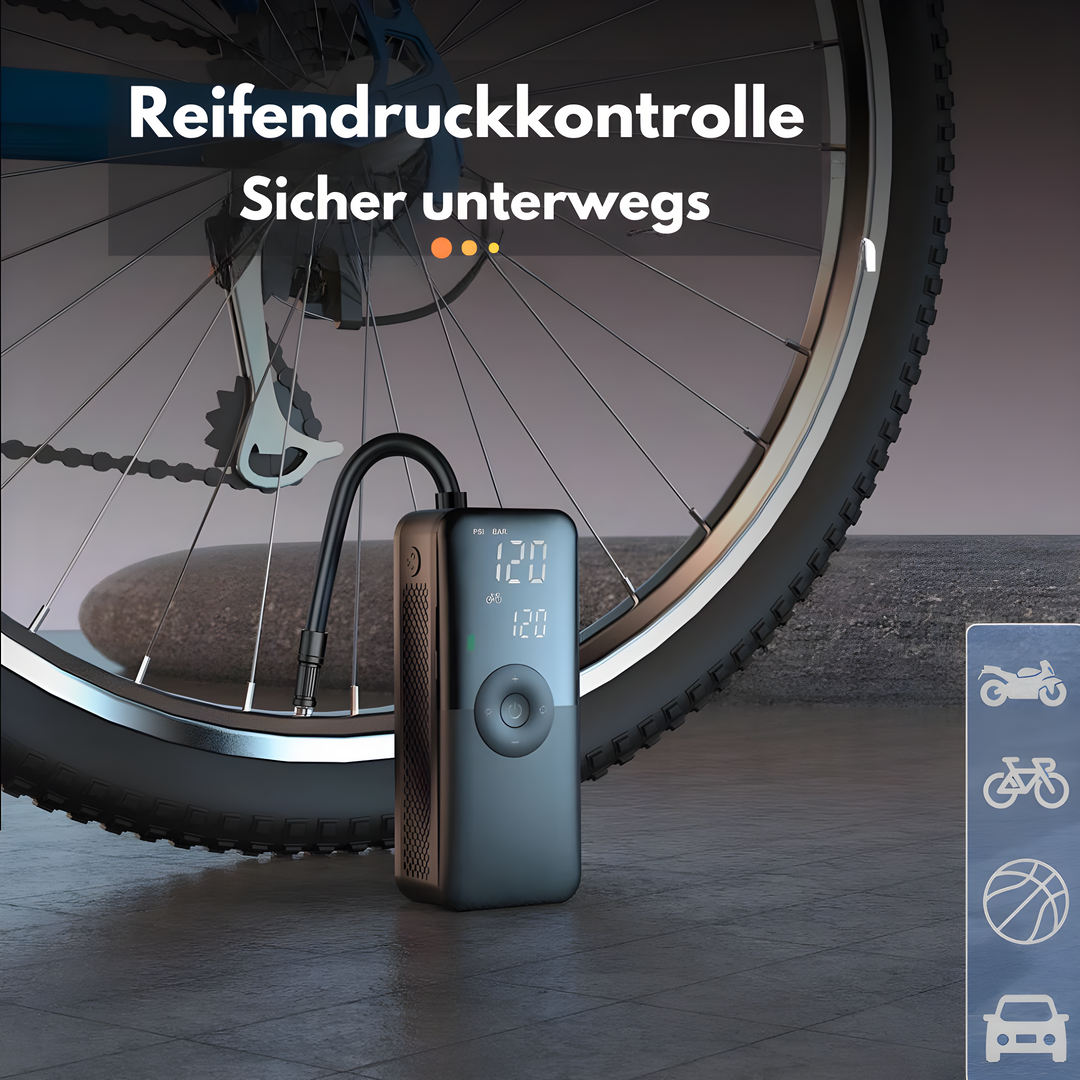 AirMaster Pro – Elektrische Akku Luftpumpe mit LCD-Display & Powerbank-Funktion 0