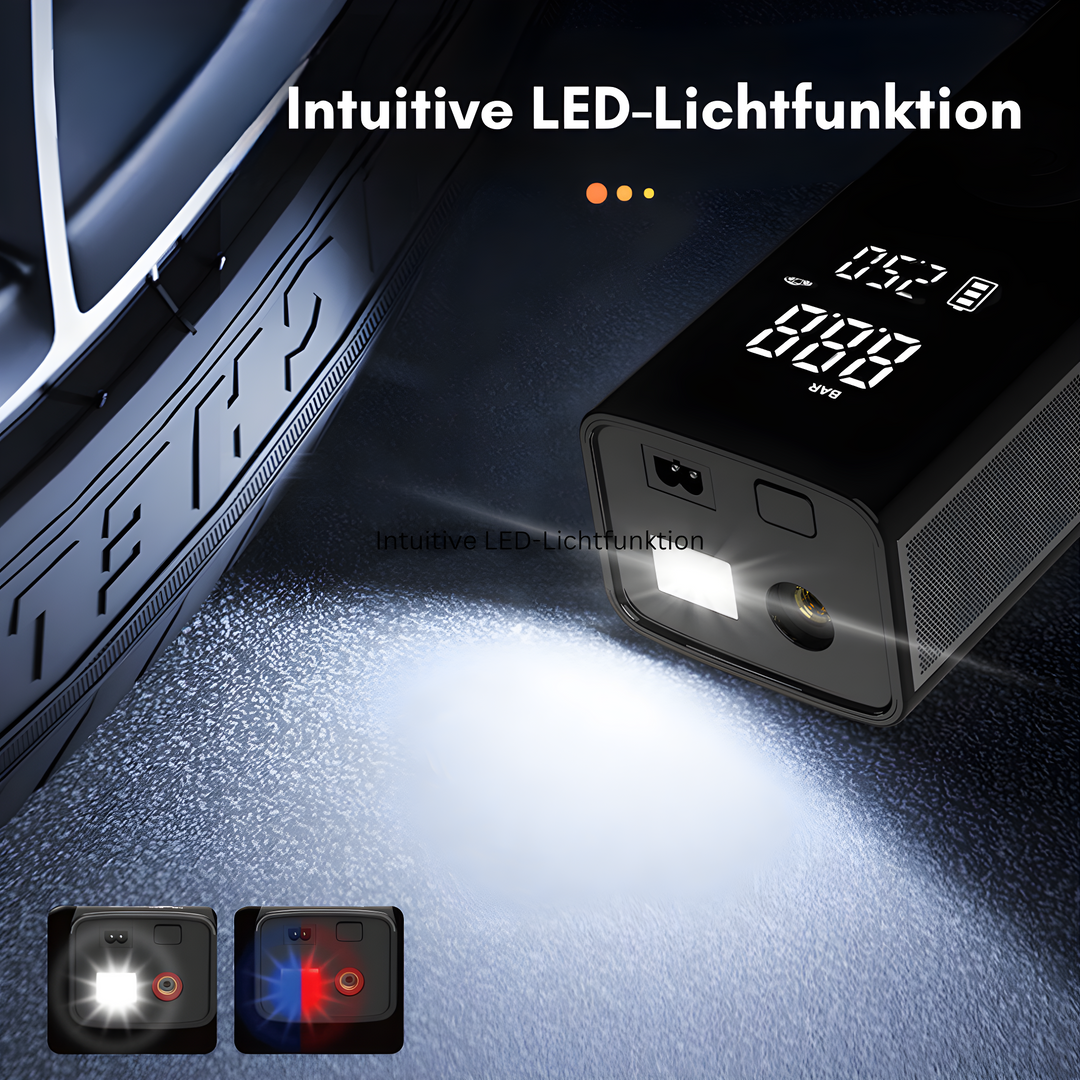 AirMaster Pro – Elektrische Akku Luftpumpe mit LCD-Display & Powerbank-Funktion 4