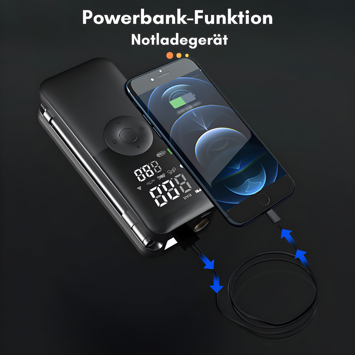 AirMaster Pro – Elektrische Akku Luftpumpe mit LCD-Display & Powerbank-Funktion 5