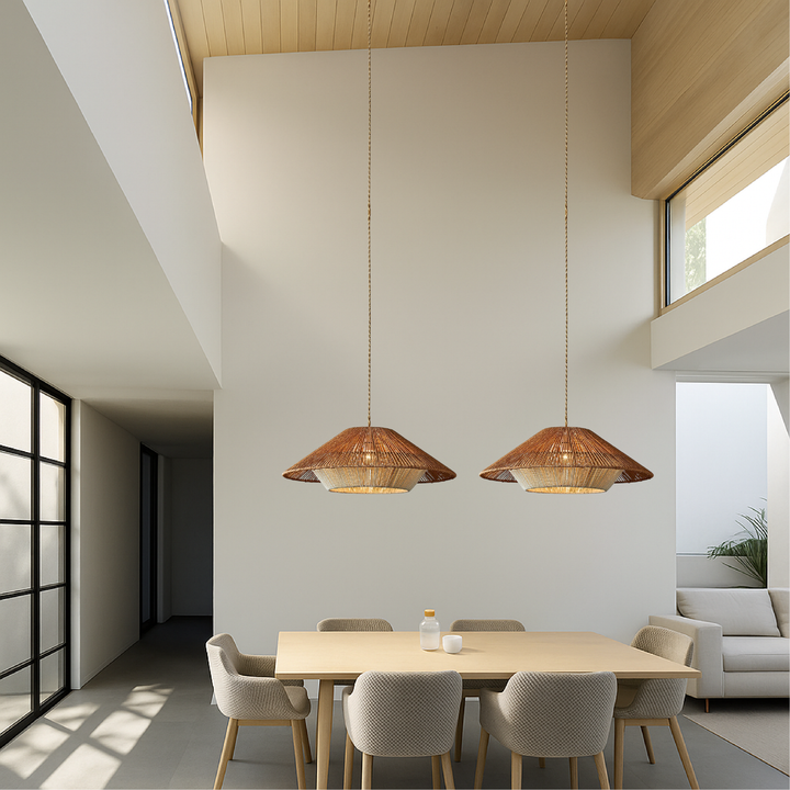 Bambus Pendelleuchte – Handgefertigte Hängeleuchte mit LED für Esszimmer und Bars 6