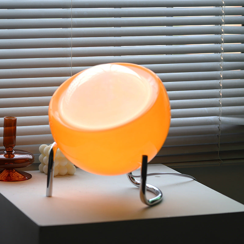 Bauhaus-Stil Tischlampe aus Glas – Retro Nachttischlampe mit Warmem Licht, LED-kompatibel, 21x25 cm 1