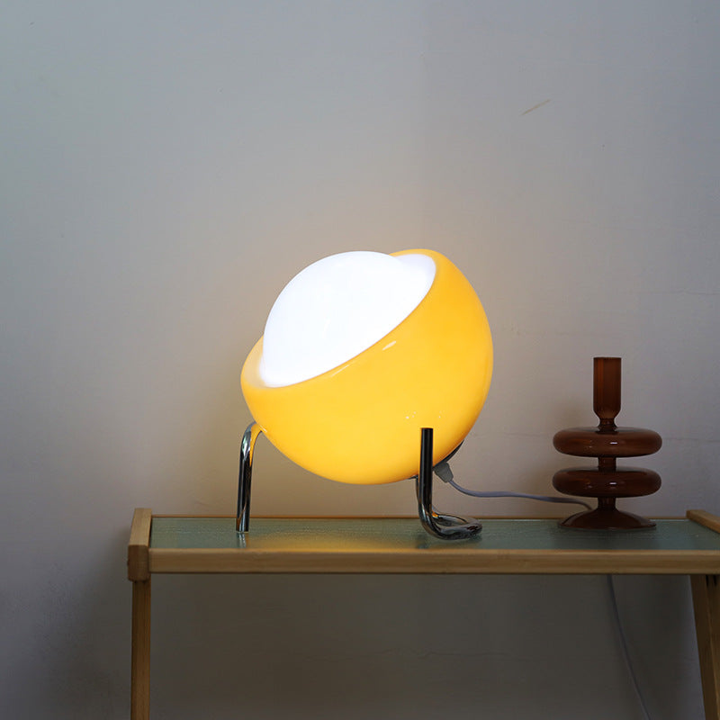 Bauhaus-Stil Tischlampe aus Glas – Retro Nachttischlampe mit Warmem Licht, LED-kompatibel, 21x25 cm 4