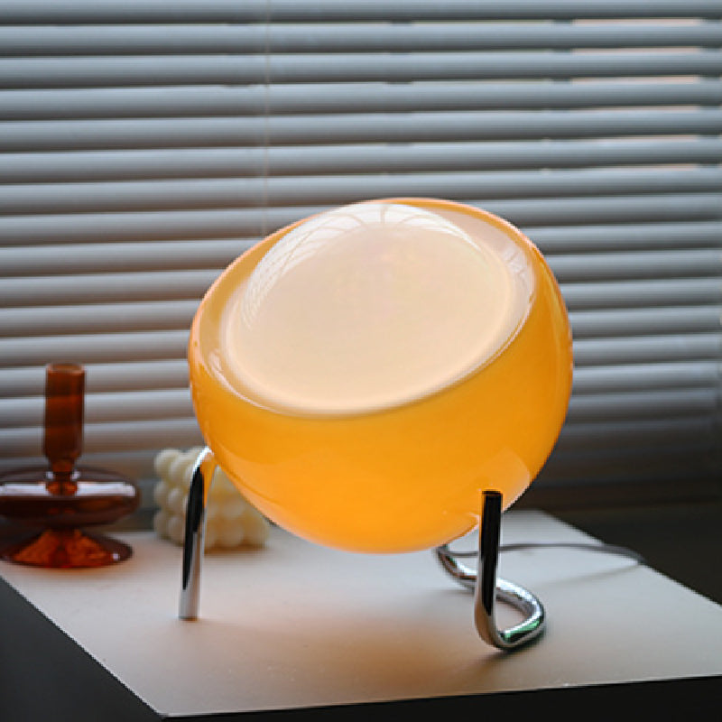 Bauhaus-Stil Tischlampe aus Glas – Retro Nachttischlampe mit Warmem Licht, LED-kompatibel, 21x25 cm 5