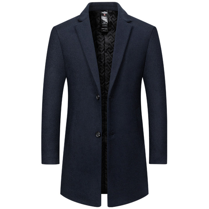 Benson Herrenmantel Lang Schwarz – Eleganter Herbst- und Wintermantel mit Wärmender Fütterung 0