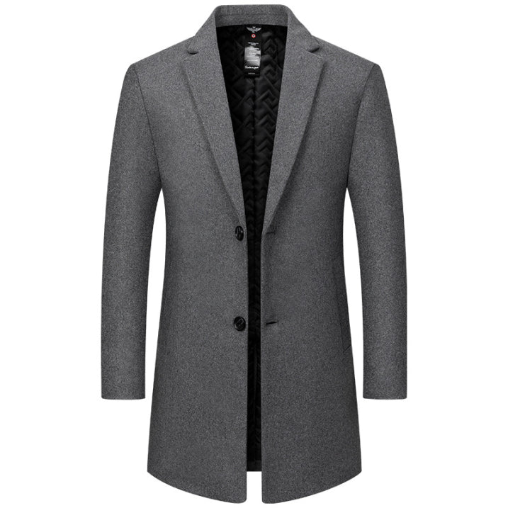 Benson Herrenmantel Lang Schwarz – Eleganter Herbst- und Wintermantel mit Wärmender Fütterung 2