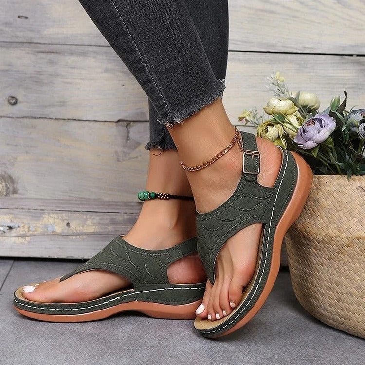 Bequeme Damen Sandalen mit Rutschfester Sohle und Fußunterstützung für Sommerschuhe 0