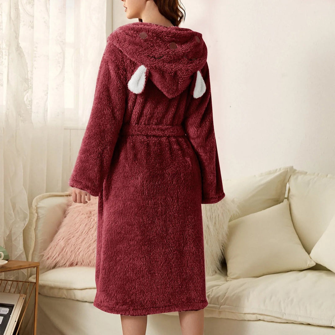 BunnyHug – Warmer Flanell-Bademantel Mit Kapuze Und Hasenohren Für Kinder 0