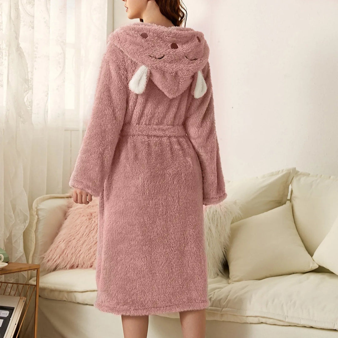 BunnyHug – Warmer Flanell-Bademantel Mit Kapuze Und Hasenohren Für Kinder 10