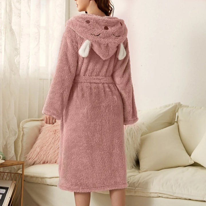 BunnyHug – Warmer Flanell-Bademantel Mit Kapuze Und Hasenohren Für Kinder 10