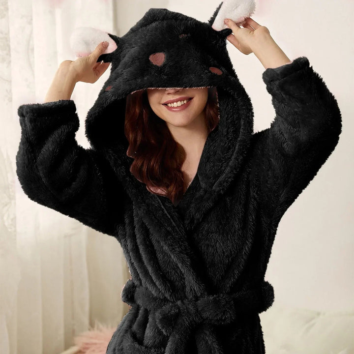 BunnyHug – Warmer Flanell-Bademantel Mit Kapuze Und Hasenohren Für Kinder 4