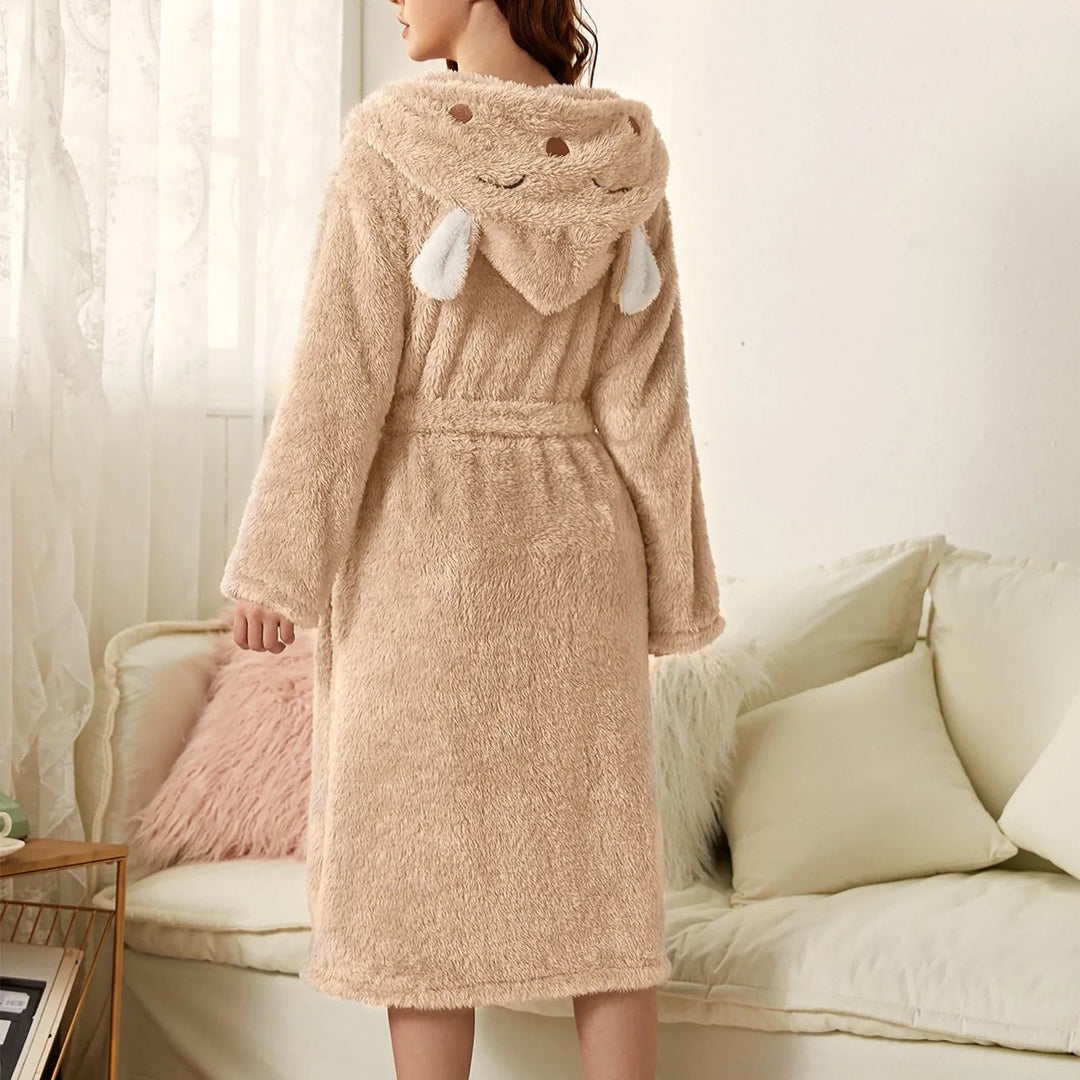 BunnyHug – Warmer Flanell-Bademantel Mit Kapuze Und Hasenohren Für Kinder 6