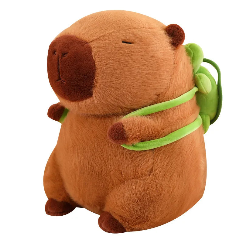 CapyBuddy – Süßer Capybara-Plüschtier Mit Schildkröten-Rucksack Für Kuscheltiere 0