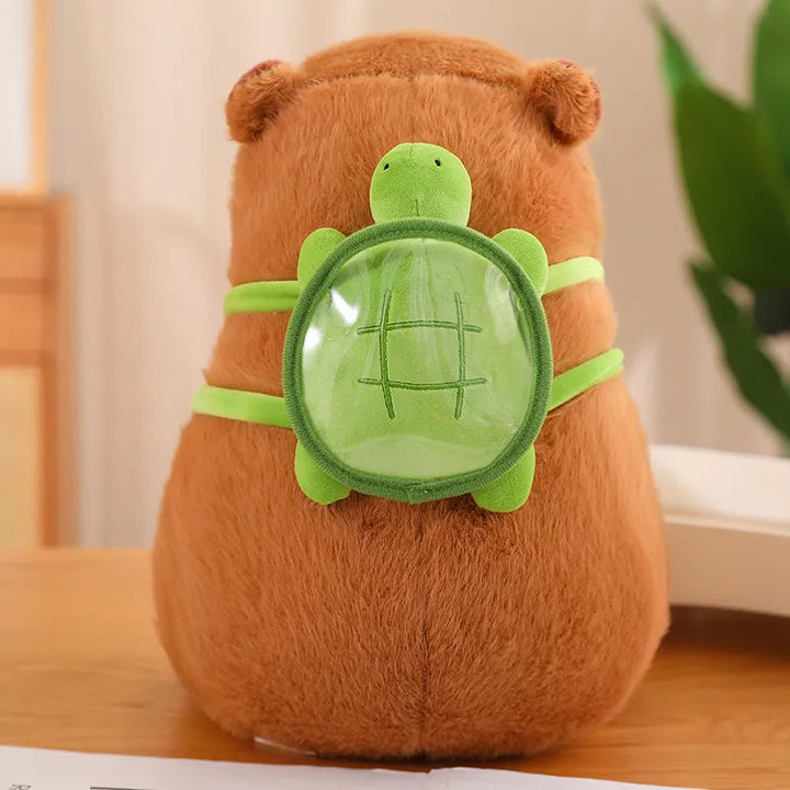 CapyBuddy – Süßer Capybara-Plüschtier Mit Schildkröten-Rucksack Für Kuscheltiere 4