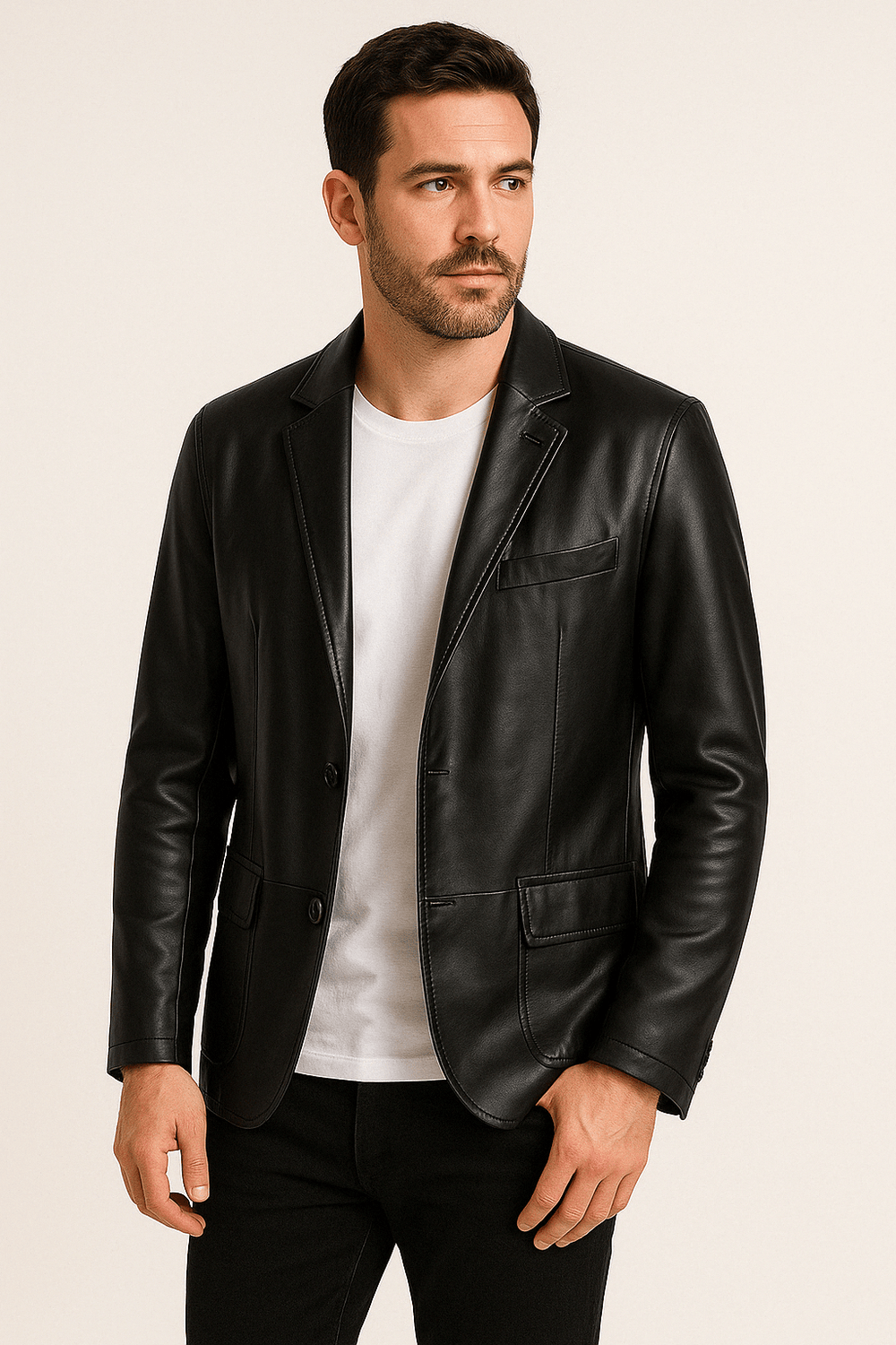 Carsten – Klassische Lederjacke für Damen und Herren, Figurbetonter Schnitt, Vielseitig, Zeitlos 1