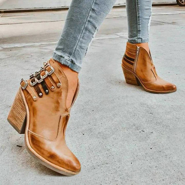 Clara – Damen Stiefeletten Schwarz aus Kunstleder mit 5 cm Absatz und Hohem Tragekomfort 4