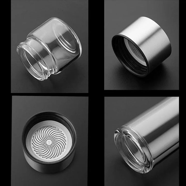 ClearTherm – Glas-Thermoflasche mit Teefilter, Isolierung & Auslaufschutz 4