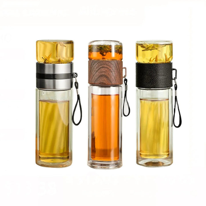 ClearTherm – Glas-Thermoflasche mit Teefilter, Isolierung & Auslaufschutz 5