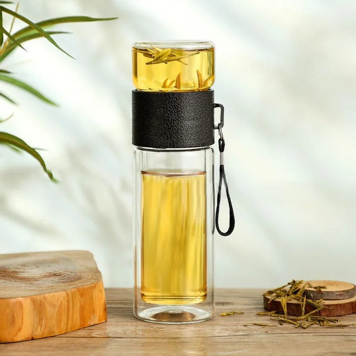 ClearTherm – Glas-Thermoflasche mit Teefilter, Isolierung & Auslaufschutz 6