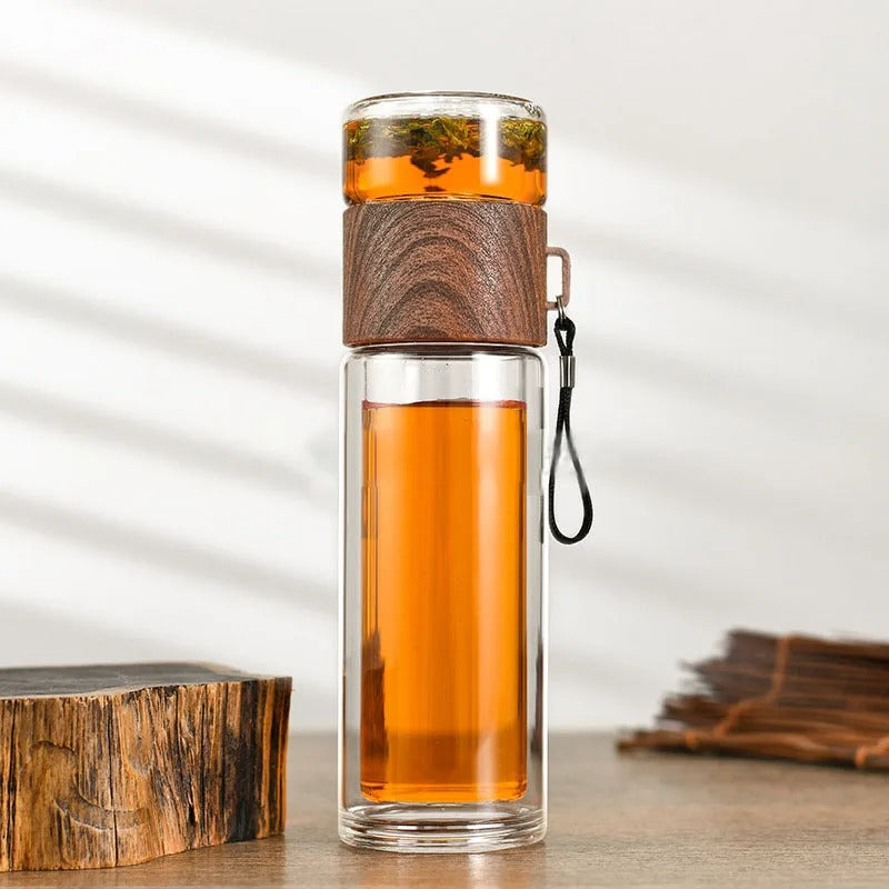 ClearTherm – Glas-Thermoflasche mit Teefilter, Isolierung & Auslaufschutz 8