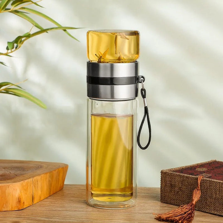 ClearTherm – Glas-Thermoflasche mit Teefilter, Isolierung & Auslaufschutz 9