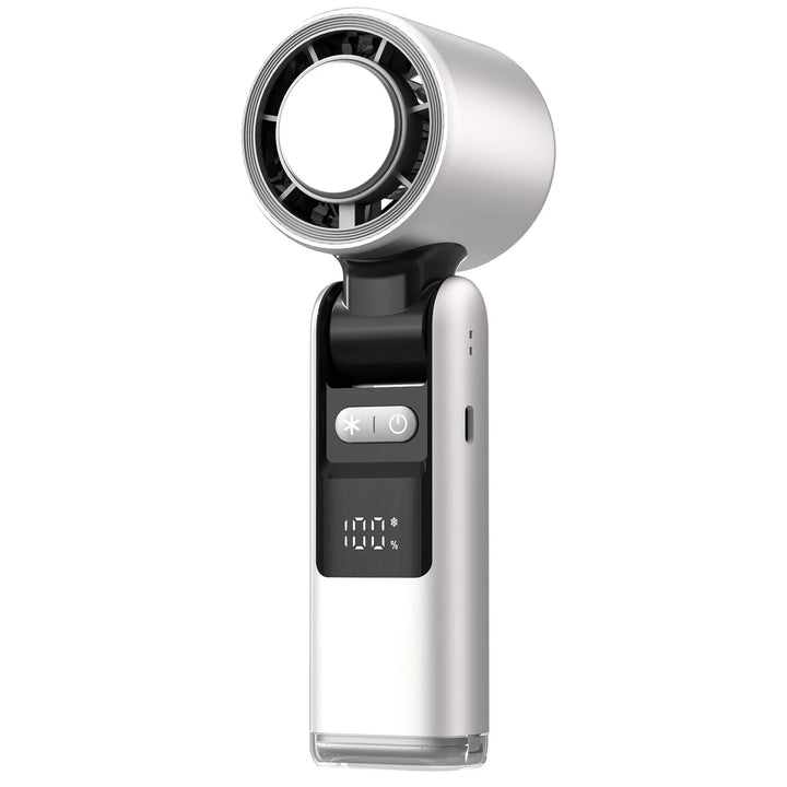 Cooliox Mini-Handventilator – 100 Windstufen, USB-Ladung & Faltbar mit Digitalanzeige 0