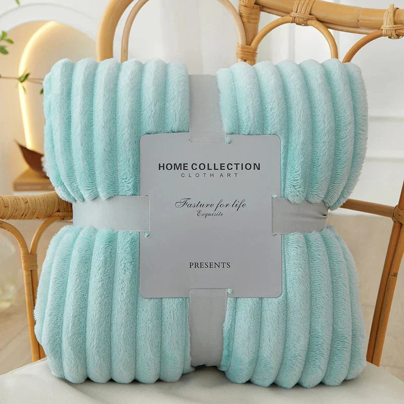 CozyStripe – Breite Streifen Flanell Fleece Decke für ultimativen Komfort 8