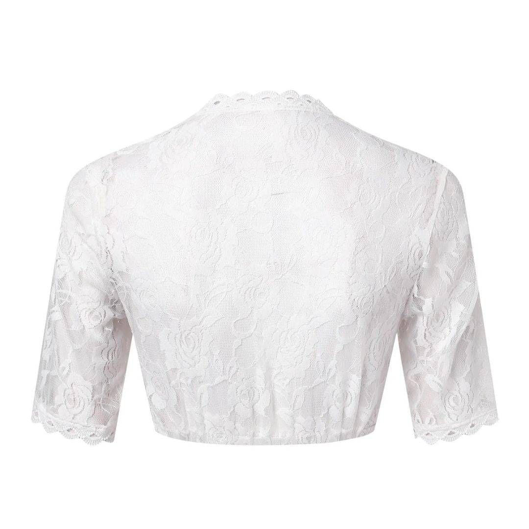 Dirndlbluse Lucy – Elegante Langarm Bluse mit Spitzenverzierungen für Oktoberfest 3