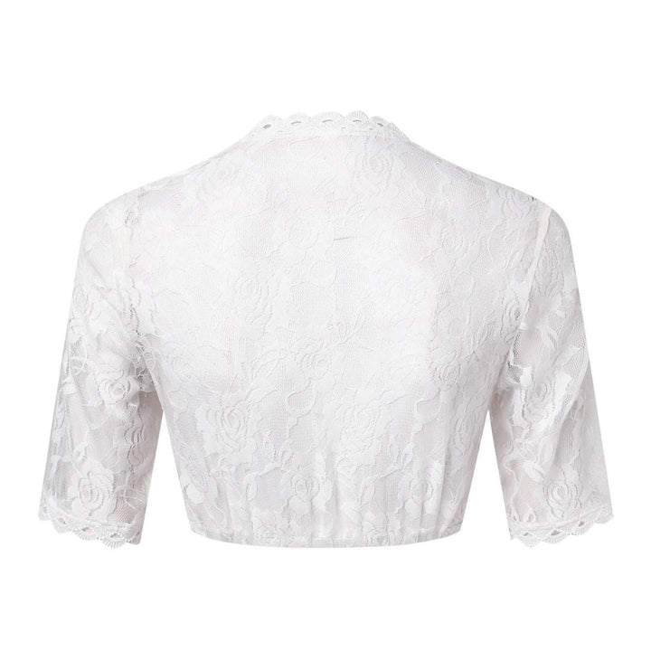 Dirndlbluse Lucy – Elegante Langarm Bluse mit Spitzenverzierungen für Oktoberfest 3