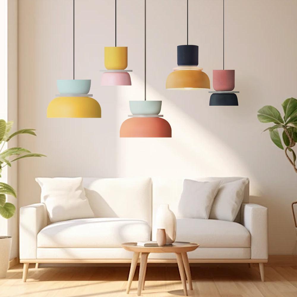 Dulcy – Nordische Pendelleuchte Hängelampe im Farbblockdesign für Esszimmer 1