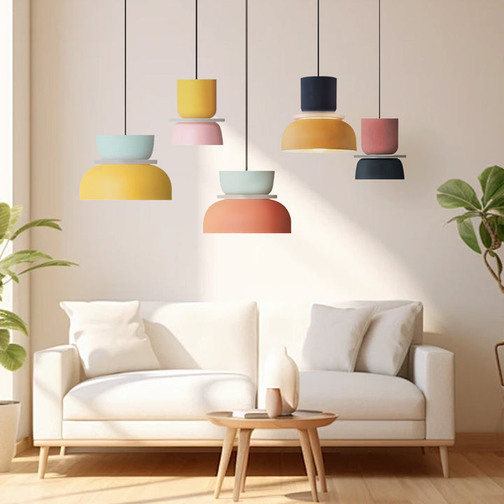 Dulcy – Nordische Pendelleuchte Hängelampe im Farbblockdesign für Esszimmer 1