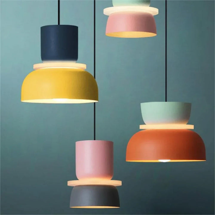 Dulcy – Nordische Pendelleuchte Hängelampe im Farbblockdesign für Esszimmer 3
