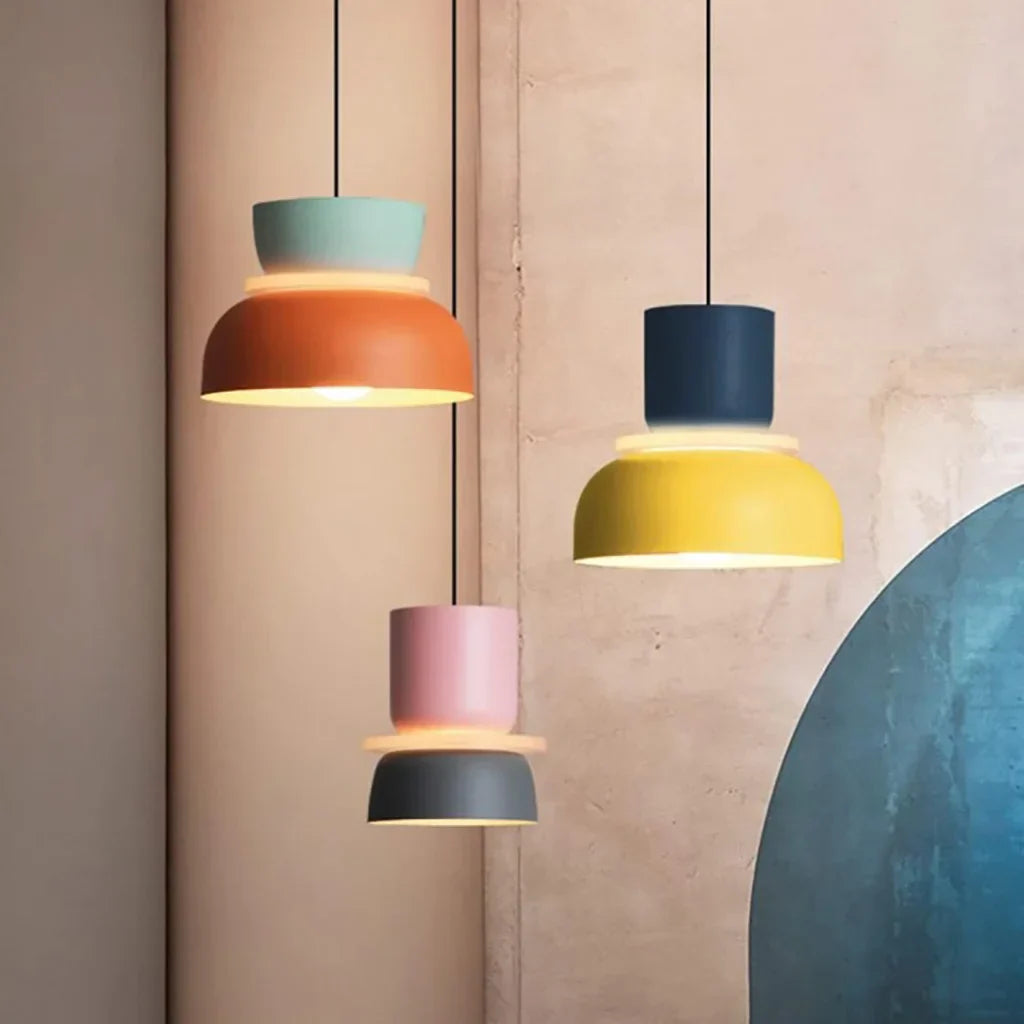 Dulcy – Nordische Pendelleuchte Hängelampe im Farbblockdesign für Esszimmer 5