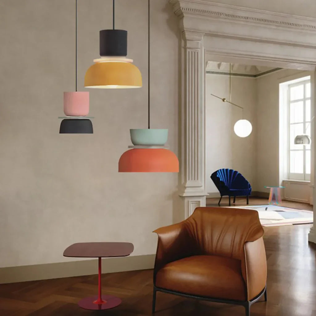 Dulcy – Nordische Pendelleuchte Hängelampe im Farbblockdesign für Esszimmer 7