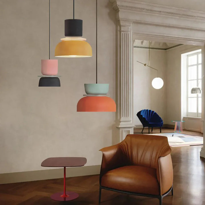 Dulcy – Nordische Pendelleuchte Hängelampe im Farbblockdesign für Esszimmer 7
