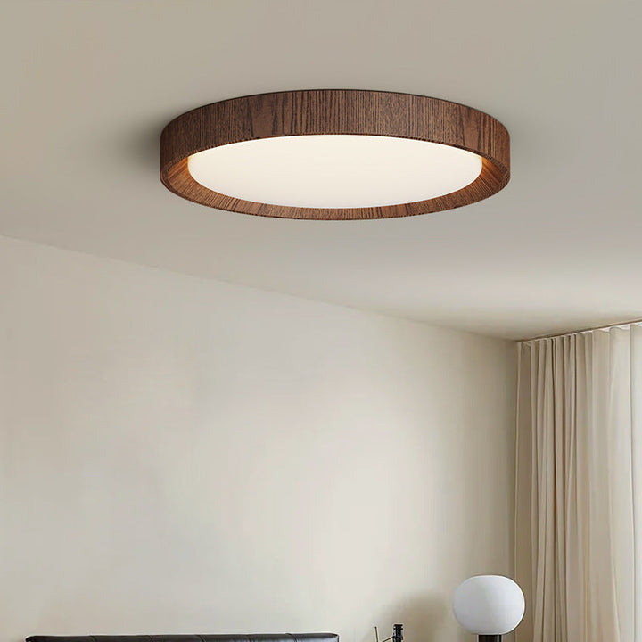 Dunkle Holz-Deckenleuchte – Moderne LED-Lampe für Wohnzimmer und Schlafzimmer 0
