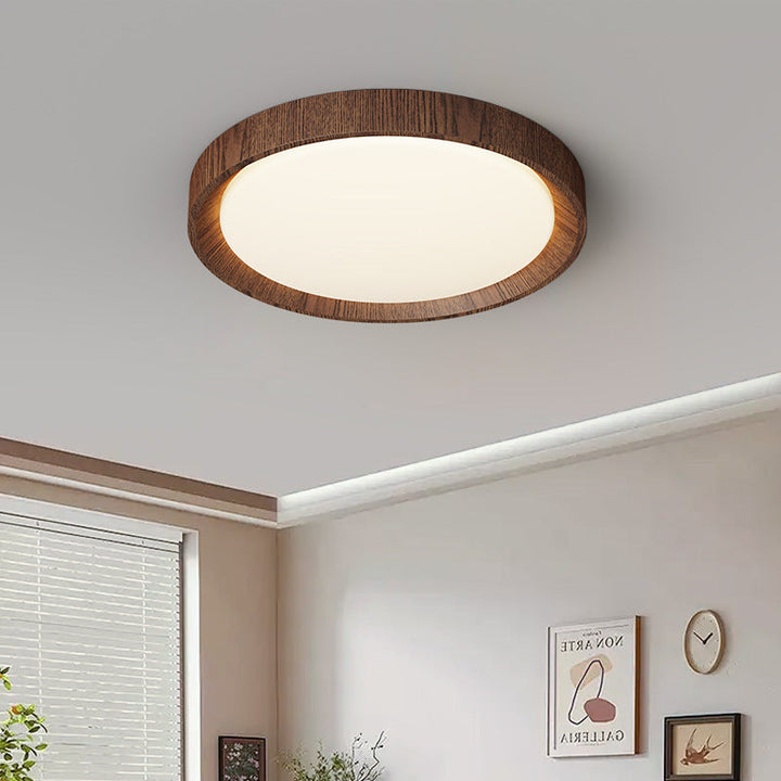 Dunkle Holz-Deckenleuchte – Moderne LED-Lampe für Wohnzimmer und Schlafzimmer 2