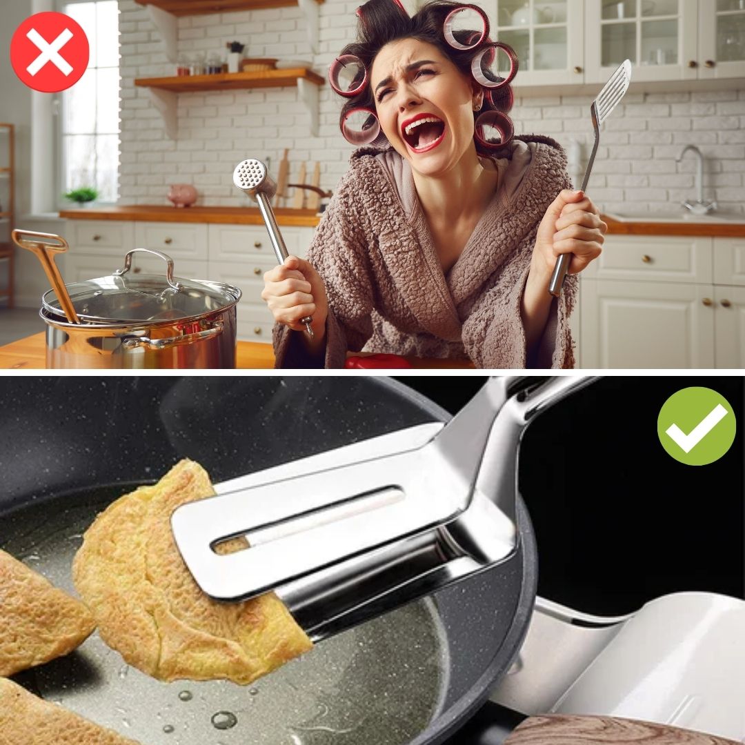 DuoFlip – Doppelseitiger Edelstahlwender für Vielseitiges Kochen und Grillen 1
