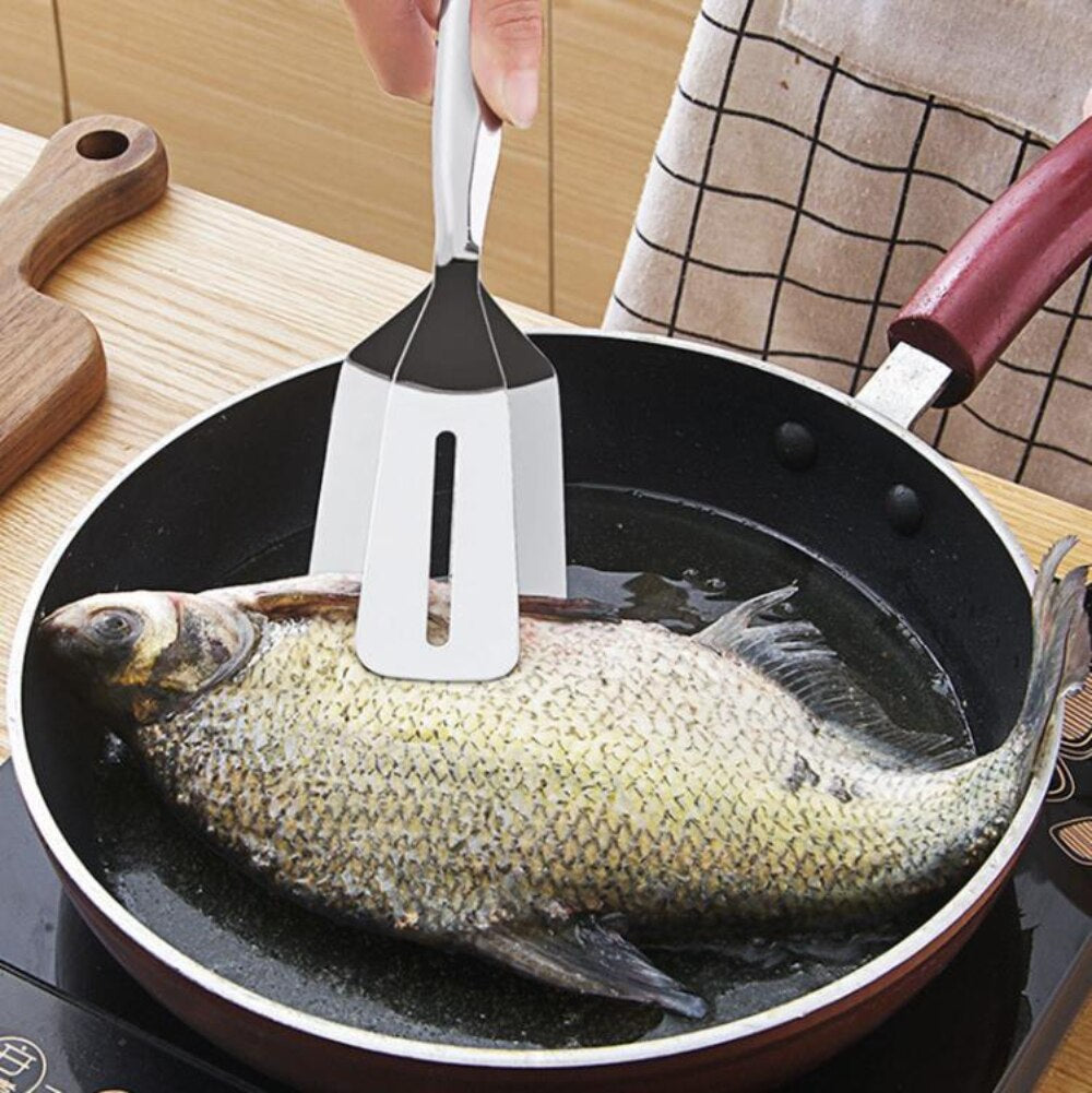 DuoFlip – Doppelseitiger Edelstahlwender für Vielseitiges Kochen und Grillen 3