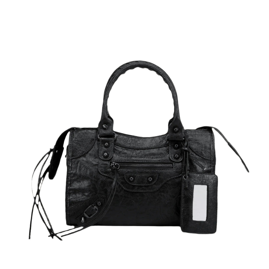 Echtleder Damenhandtasche Schwarz – Elegante Handtasche für Stilvolle Frauen 0