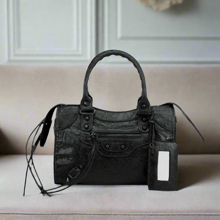 Echtleder Damenhandtasche Schwarz – Elegante Handtasche für Stilvolle Frauen 2