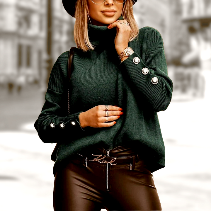 Elara – Damenpullover Coltrui mit Knopfdetails für Stil und Komfort 2