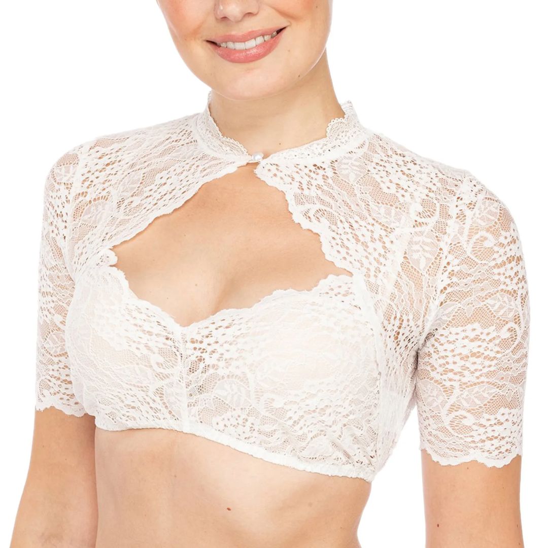 Elegante Dirndlbluse Katherina – Plus Size Bluse mit Spitze und Sexy Ausschnitt für Oktoberfest 0