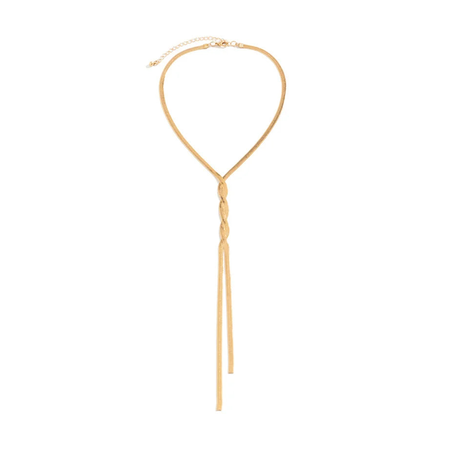 Elegante Halskette Damen – Verstellbare Schlangenkette aus Metall für Stilbewusste 5