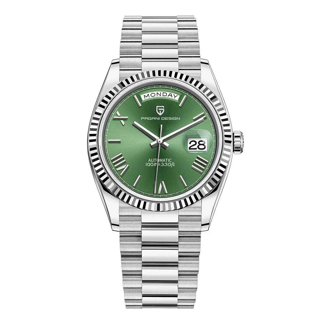 Elegante Herrenarmbanduhr Automatik – Edelstahl, Kalenderfunktion, Leuchtzeiger 10