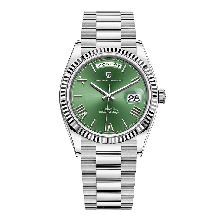 Elegante Herrenarmbanduhr Automatik – Edelstahl, Kalenderfunktion, Leuchtzeiger 10