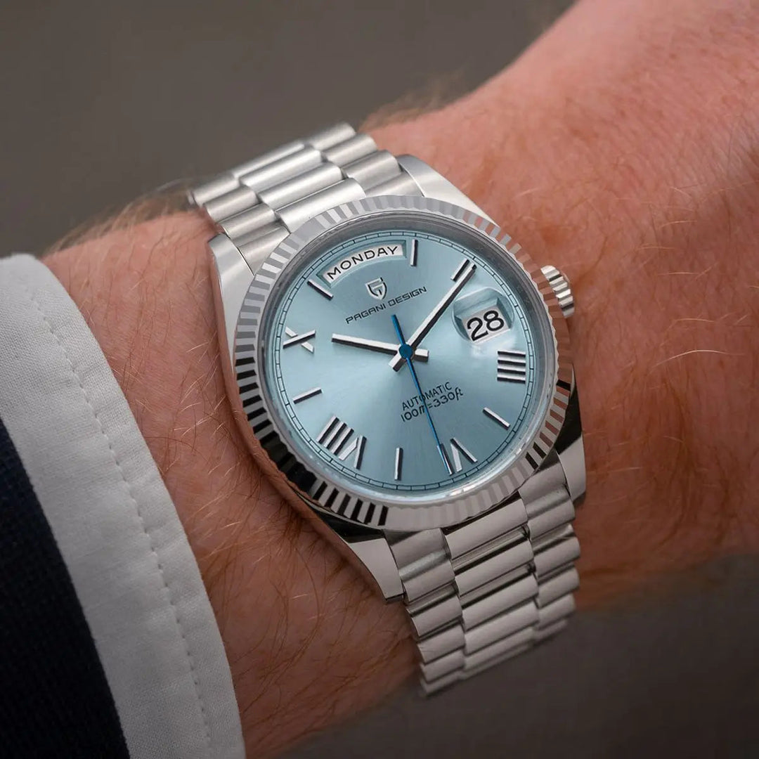 Elegante Herrenarmbanduhr Automatik – Edelstahl, Kalenderfunktion, Leuchtzeiger 2