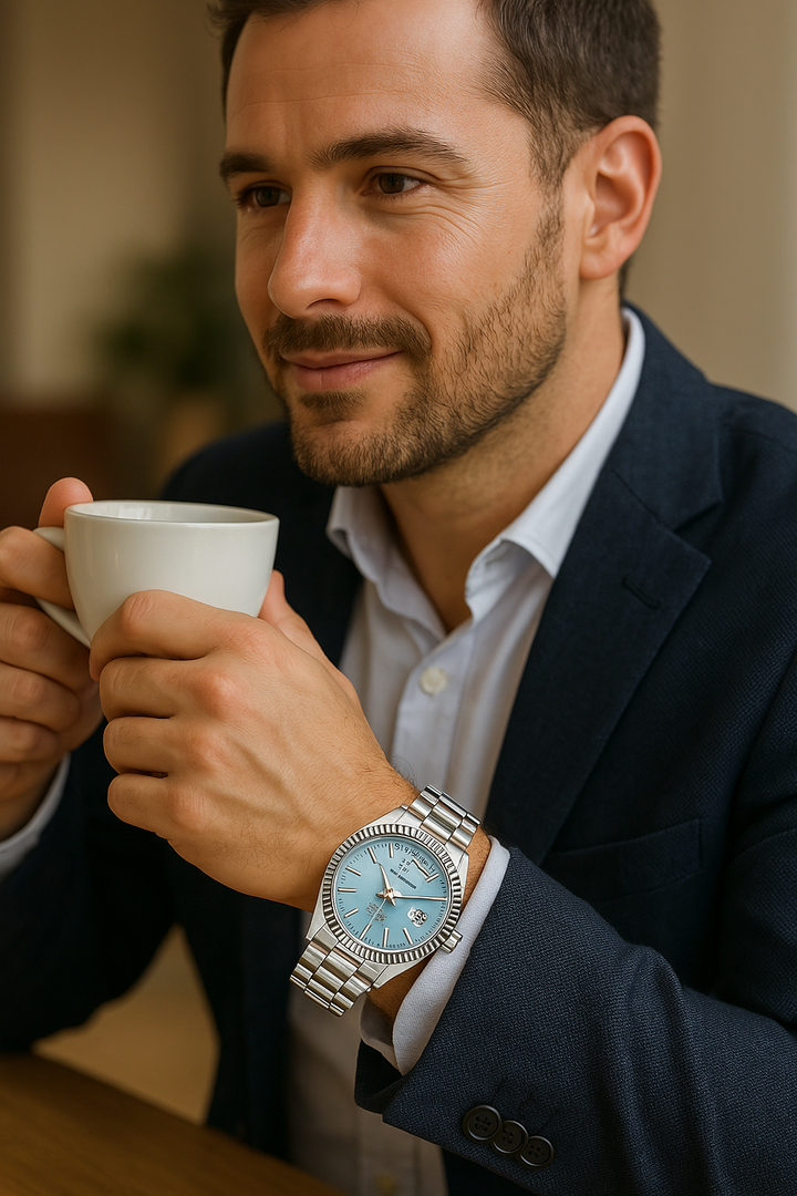 Elegante Herrenarmbanduhr Automatik – Edelstahl, Kalenderfunktion, Leuchtzeiger 4