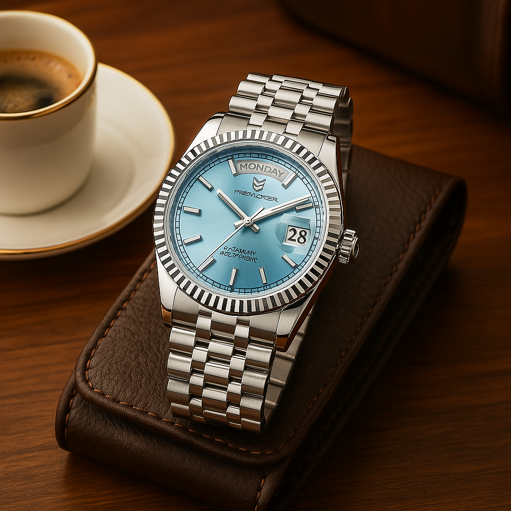 Elegante Herrenarmbanduhr Automatik – Edelstahl, Kalenderfunktion, Leuchtzeiger 5