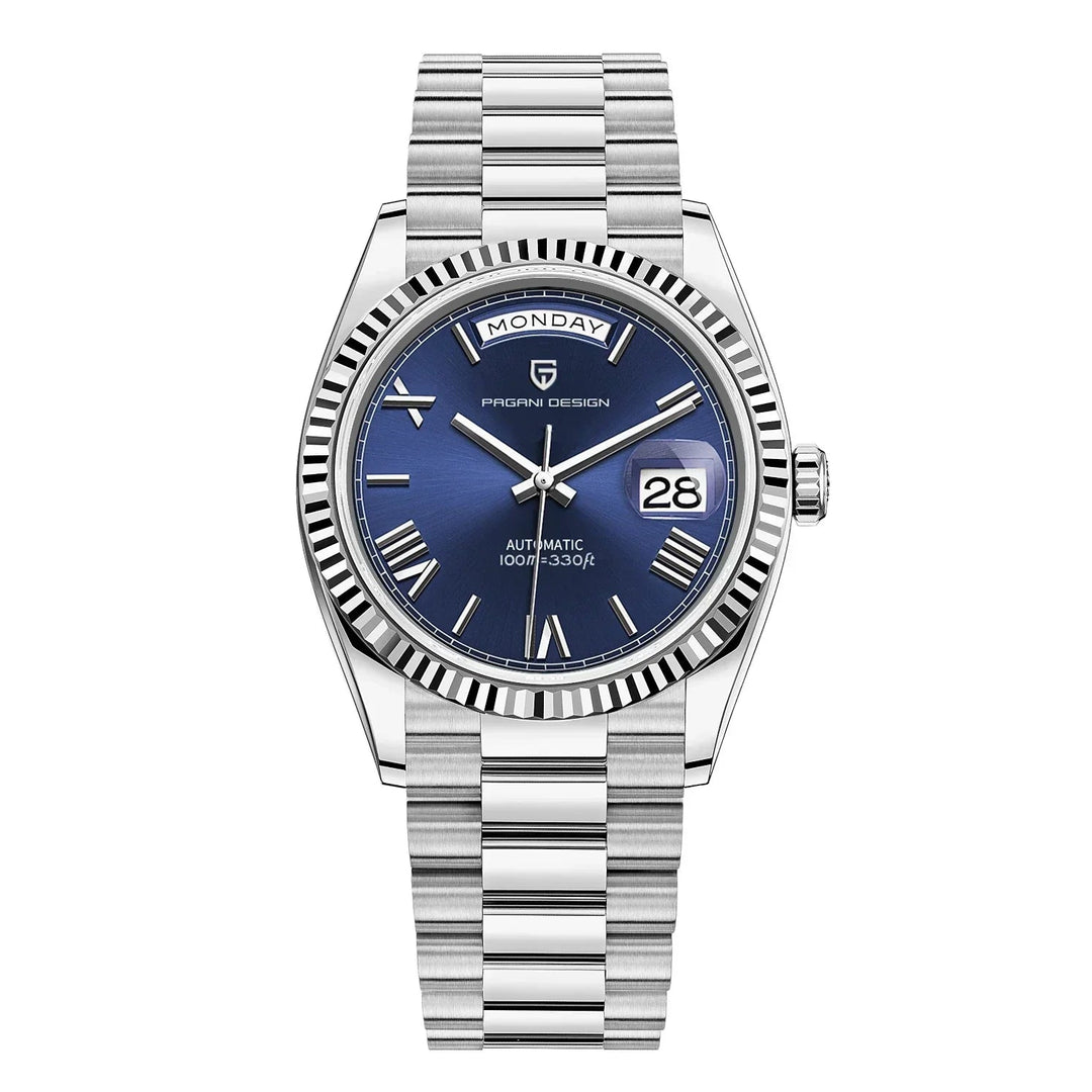 Elegante Herrenarmbanduhr Automatik – Edelstahl, Kalenderfunktion, Leuchtzeiger 9