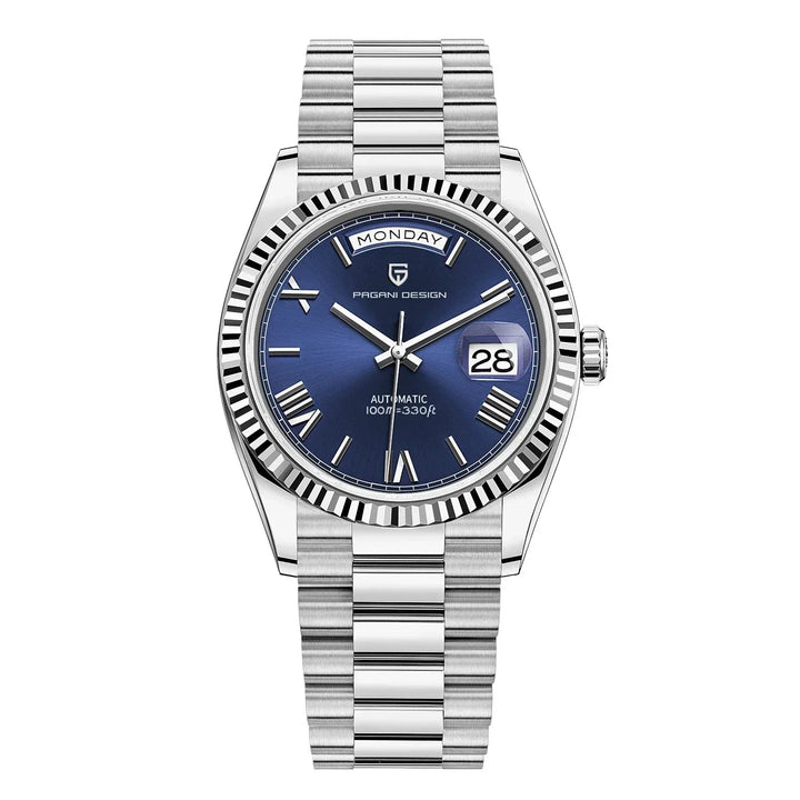 Elegante Herrenarmbanduhr Automatik – Edelstahl, Kalenderfunktion, Leuchtzeiger 9
